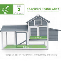 HKM-1724093 Small Wooden Chicken Coop with Nesting Box and Removable Cleaning Tray - Outdoor Poultry Cage in White