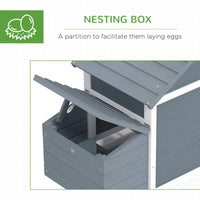 HKM-1724093 Small Wooden Chicken Coop with Nesting Box and Removable Cleaning Tray - Outdoor Poultry Cage in White