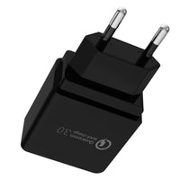 HKM-172563 QC3.0 Fast Charger | Fireproof PC Material | AC100-240V Input | Dual Output 2.4A