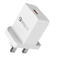 HKM-172563 QC3.0 Fast Charger | Fireproof PC Material | AC100-240V Input | Dual Output 2.4A