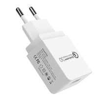 HKM-172563 QC3.0 Fast Charger | Fireproof PC Material | AC100-240V Input | Dual Output 2.4A