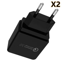 HKM-172563 QC3.0 Fast Charger | Fireproof PC Material | AC100-240V Input | Dual Output 2.4A