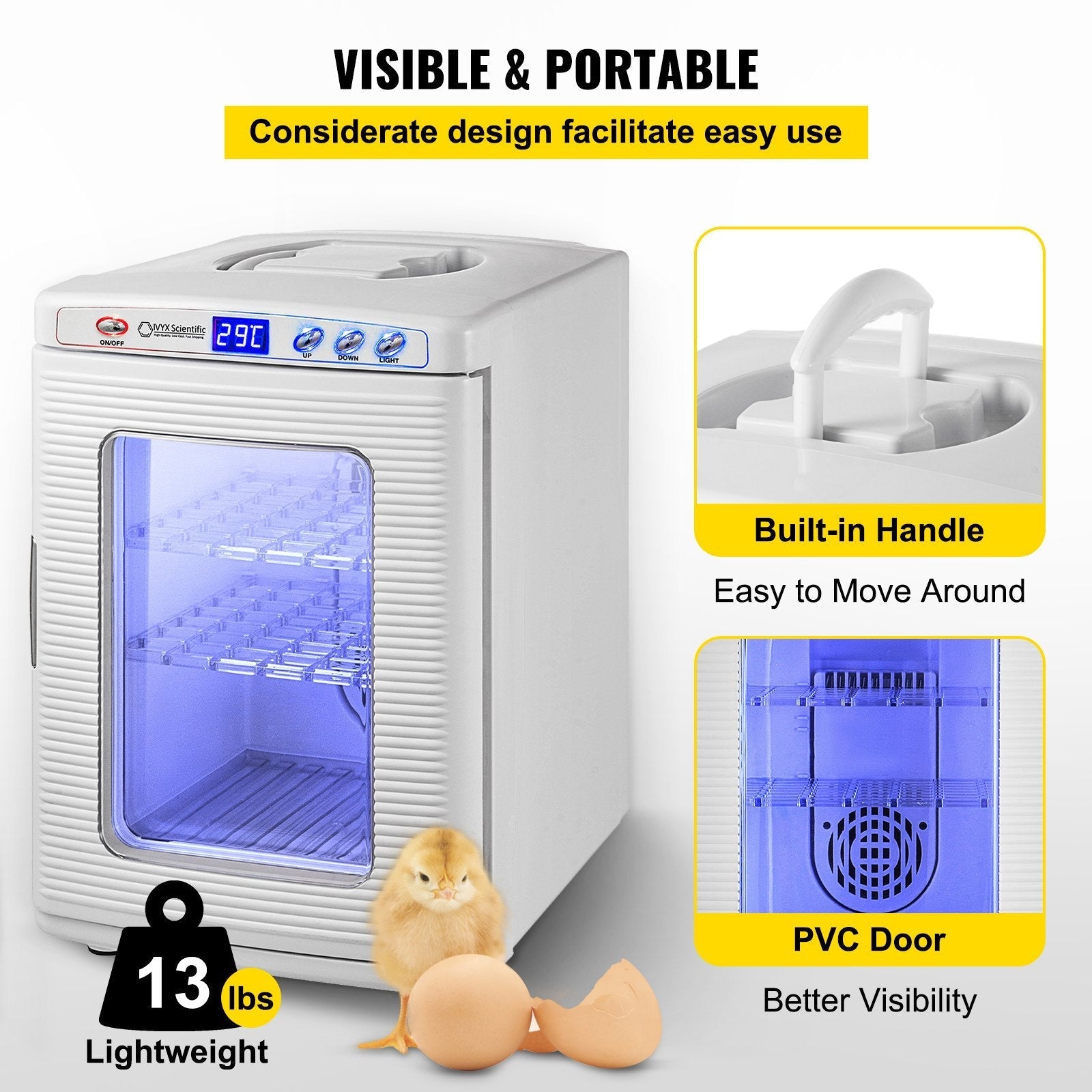 HKM-1726269 Digital Reptile Incubator 25L with Adjustable Temperature Control and Humidity Management