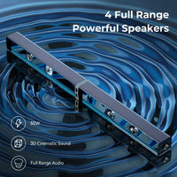 HKM-172691 Wireless Bluetooth Sound Bar for TV with Remote Control and ARC/Optical Connection