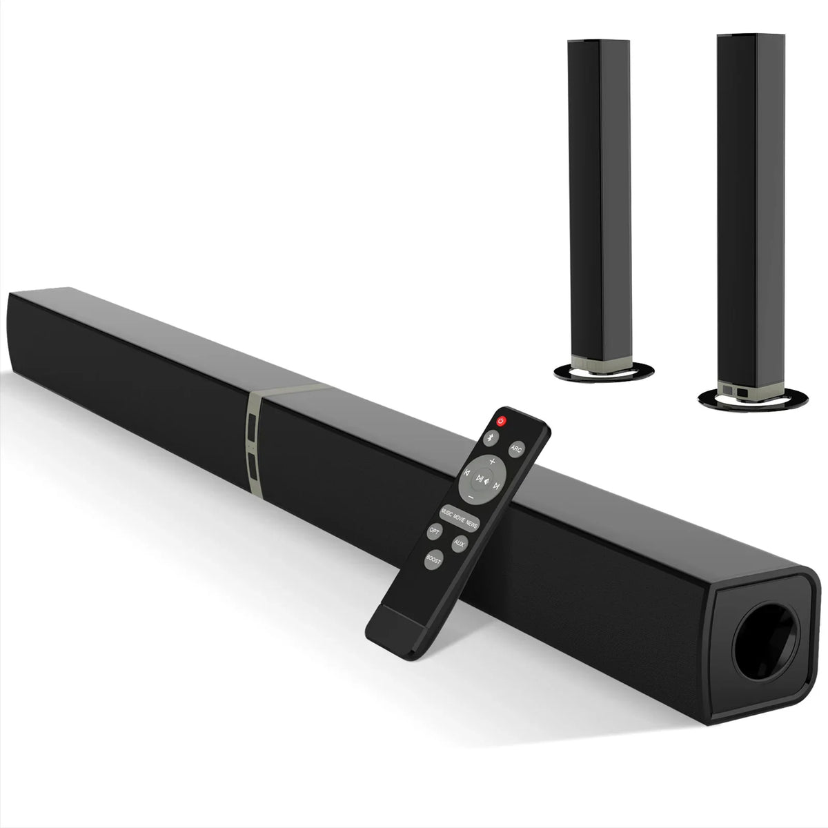 HKM-172691 Wireless Bluetooth Sound Bar for TV with Remote Control and ARC/Optical Connection