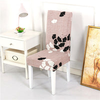 HKM-172755 Chinese Classical Floral Stretch Chair Cover - Fits Chair Backs 46-55cm, Polyester & Spandex, Perfect for Any Room