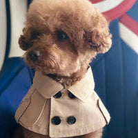 HKM-1728573 Warm British Style Pet Trench Coat for Cats and Dogs, Autumn and Winter Apparel