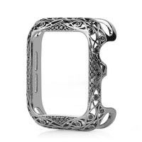 HKM-172883 Diamond-Studded Retro Hollow Metal Shell for Apple Watch 5 – Compatible with 38/40MM and 42/44MM Sizes