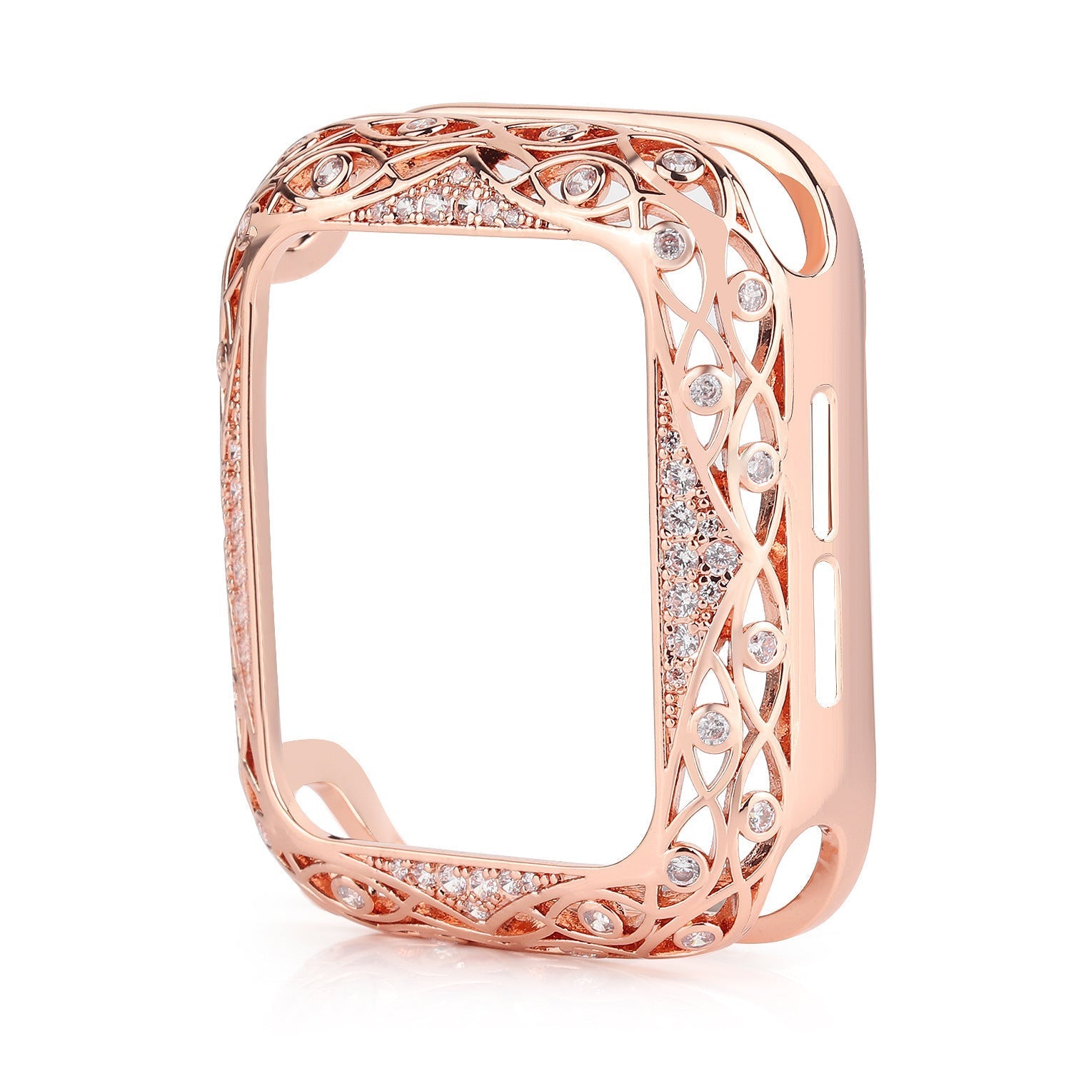 HKM-172883 Diamond-Studded Retro Hollow Metal Shell for Apple Watch 5 – Compatible with 38/40MM and 42/44MM Sizes