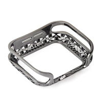 HKM-172883 Diamond-Studded Retro Hollow Metal Shell for Apple Watch 5 – Compatible with 38/40MM and 42/44MM Sizes