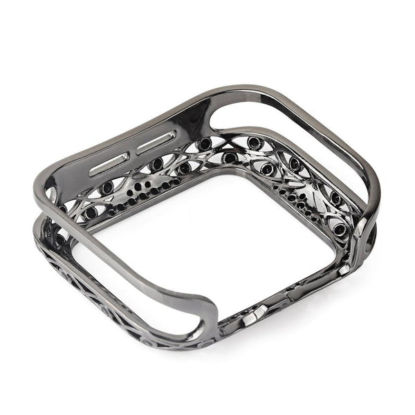 HKM-172883 Diamond-Studded Retro Hollow Metal Shell for Apple Watch 5 – Compatible with 38/40MM and 42/44MM Sizes