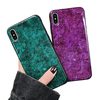 HKM-172947 Gold Foil Marble Burst Back Cover for Mobile Phones - Durable PC+TPU Material