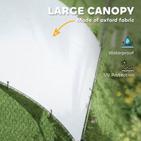 HKM-1729853 Large Metal Chicken Coop with Waterproof Cover for Outdoor Use - 9.2' x 31.2' x 6.5'