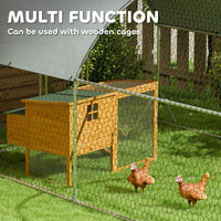 HKM-1729853 Large Metal Chicken Coop with Waterproof Cover for Outdoor Use - 9.2' x 31.2' x 6.5'