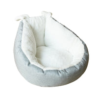 HKM-1730237 Comfortable Gray Enclosed Space Capsule Cat House - Soft Cloth Pet Bed with Litter Included