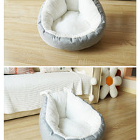 HKM-1730237 Comfortable Gray Enclosed Space Capsule Cat House - Soft Cloth Pet Bed with Litter Included