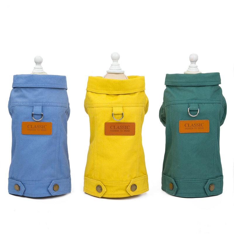 HKM-1730365 Casual Cotton Clothes for Small Pets - Available in Blue, Yellow, Green