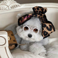 HKM-1731005 Stylish Pet Sunglasses with Pearl Accents - Small & Large Sizes Available