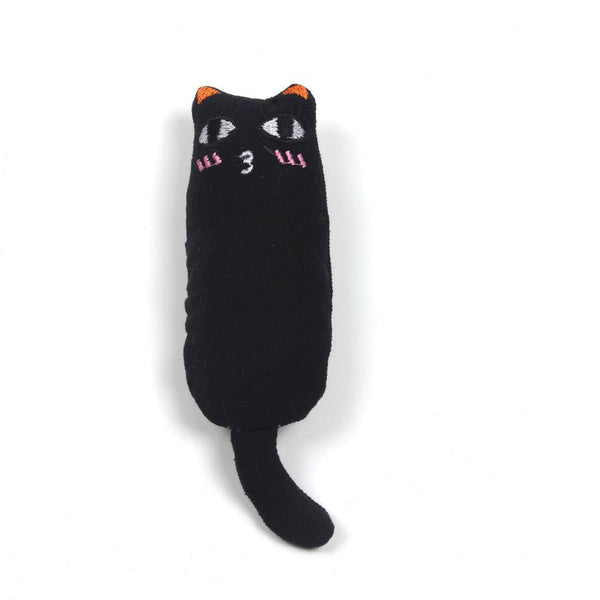 HKM-173203 Cute Facial Expression Cat Toy with Catnip - Molar Teeth Plush, Scratch-Resistant Canvas Pet Toy in Various Colors