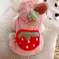 HKM-1732541 Strawberry Pattern Cotton-Padded Dog Coat for All Breeds