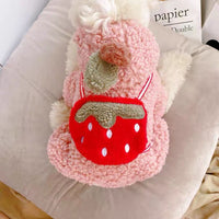 HKM-1732541 Strawberry Pattern Cotton-Padded Dog Coat for All Breeds