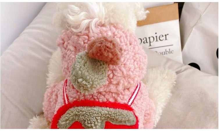 HKM-1732541 Strawberry Pattern Cotton-Padded Dog Coat for All Breeds
