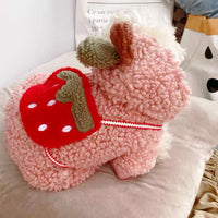 HKM-1732541 Strawberry Pattern Cotton-Padded Dog Coat for All Breeds