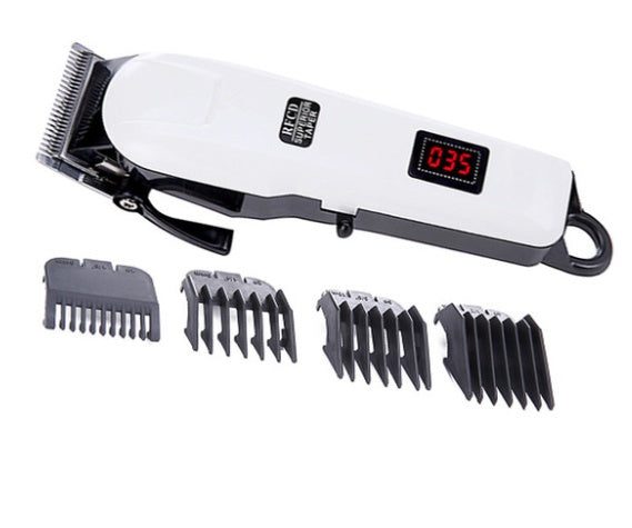 HKM-173267 Electric Hair Clipper with Stainless Steel Cutter Head, LCD Display, Low Noise, USB Rechargeable, Includes Combs and Accessories