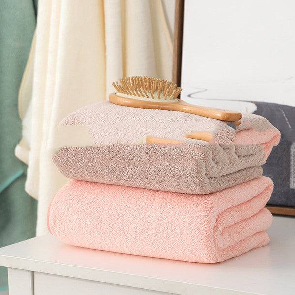 HKM-173267 Thick Coral Fleece Bath Towel 70x140 cm - Soft, Absorbent, Ideal for Drying Hair