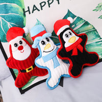 HKM-1732797 Christmas Themed Plush Doll Dog Toy - Santa Claus, Penguin, Snowman, Sounding, Bite Resistant, 22cm