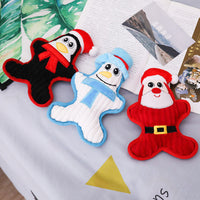 HKM-1732797 Christmas Themed Plush Doll Dog Toy - Santa Claus, Penguin, Snowman, Sounding, Bite Resistant, 22cm