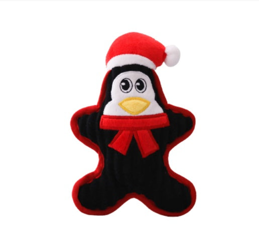 HKM-1732797 Christmas Themed Plush Doll Dog Toy - Santa Claus, Penguin, Snowman, Sounding, Bite Resistant, 22cm
