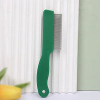 HKM-1733437 Stainless Steel Pet Flea and Lice Comb for Dogs and Cats - 129mm Grooming Tool with Plastic Handle