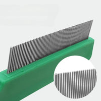 HKM-1733437 Stainless Steel Pet Flea and Lice Comb for Dogs and Cats - 129mm Grooming Tool with Plastic Handle