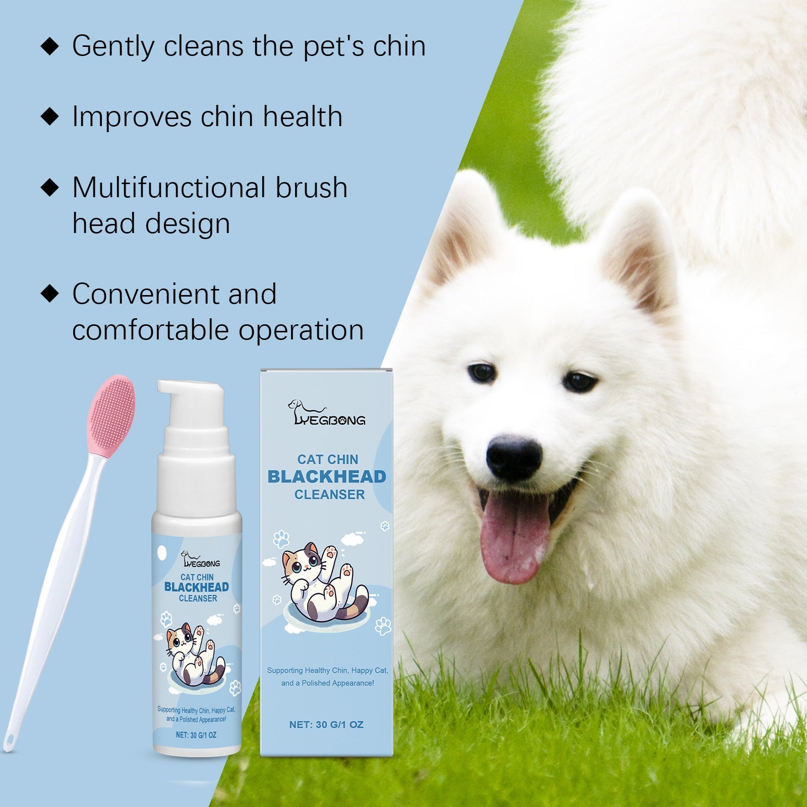 HKM-1733821 Pet Oral Cleaning Care Suite with Gentle Decontamination Solution and Brush for Dogs and Cats