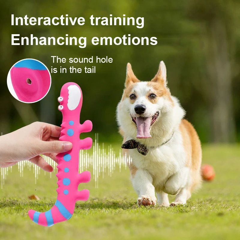 HKM-1734589 Squeaky Latex Lizard Dog Toy for Interactive Play and Training - Ideal for Small and Medium Dogs