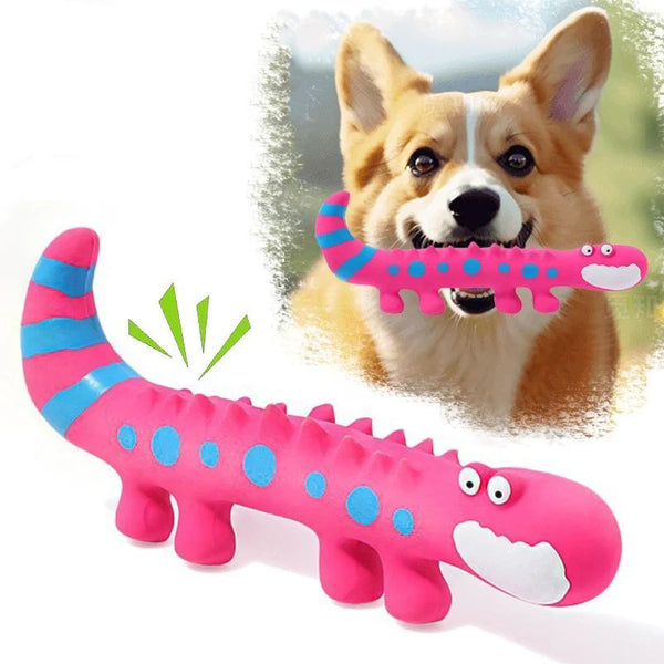 HKM-1734589 Squeaky Latex Lizard Dog Toy for Interactive Play and Training - Ideal for Small and Medium Dogs