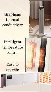 HKM-173459 Graphene Electric Skirting Board Heater with Remote Control, Adjustable Thermostat, and Overheat Protection for Home & Bathroom