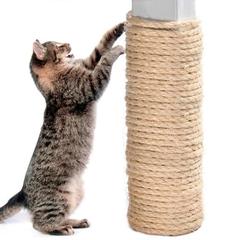 HKM-1735229 Natural Sisal Rope for Cat Scratching Posts - 6mm Diameter, 10FT/16FT/66FT Options for Easy Replacement