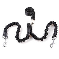 HKM-1735741 Double Headed Dog Pull Rope Retractable Leash - Durable Nylon, Scalable Design, Black, 100CM Total Length