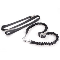 HKM-1735741 Double Headed Dog Pull Rope Retractable Leash - Durable Nylon, Scalable Design, Black, 100CM Total Length