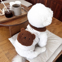 HKM-1736381 Cotton-Padded Coat for Small Dogs in White Bear and Pink Rabbit Designs