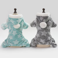 HKM-173651 Cozy Four-Legged Star-Printed Dog Sweater with Hood for Small to Medium Pets