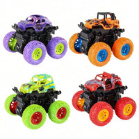 HKM-173651 Inertia Pull Back 360 Flipping Monster Truck Toy for Kids - Friction Powered SUV Style
