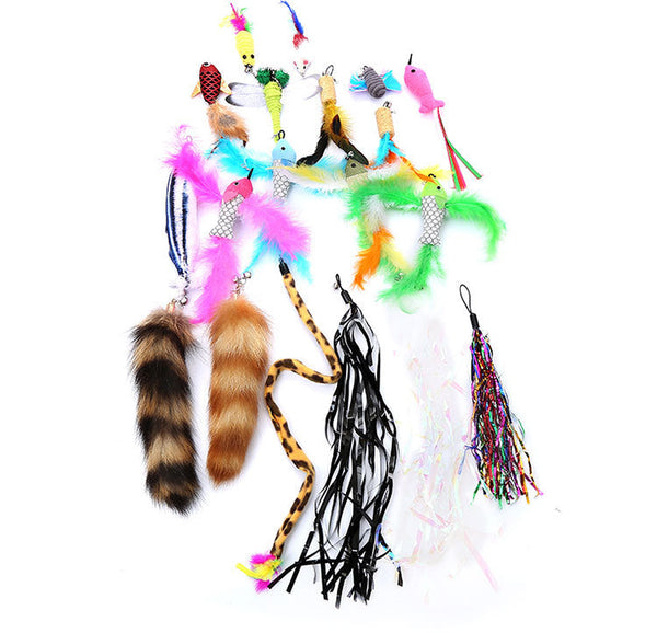 HKM-1736765 Feather Replacement Heads for Cat Toys in Various Colors and Designs