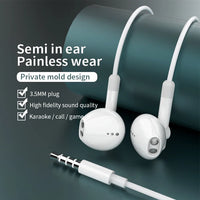 HKM-173843 3.5mm Wired Earphones with Microphone for Mobile Phones, Hi-Fi Stereo Sound Quality Earbuds Headset