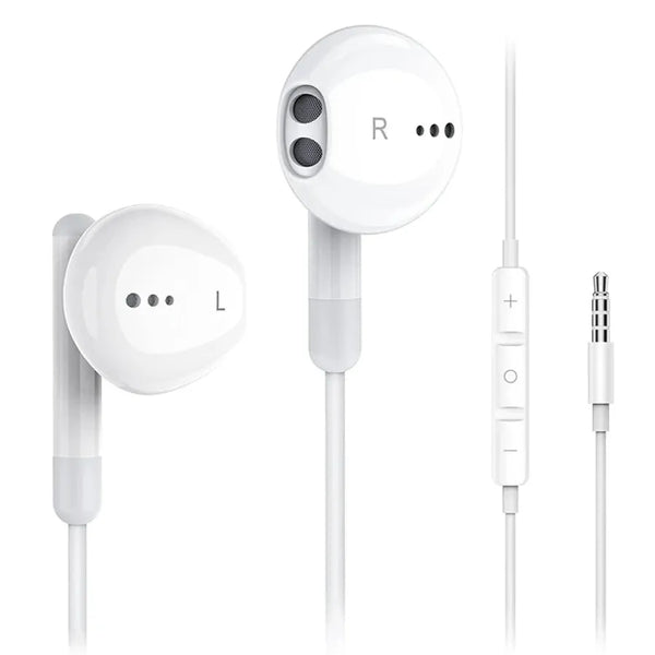 HKM-173843 3.5mm Wired Earphones with Microphone for Mobile Phones, Hi-Fi Stereo Sound Quality Earbuds Headset