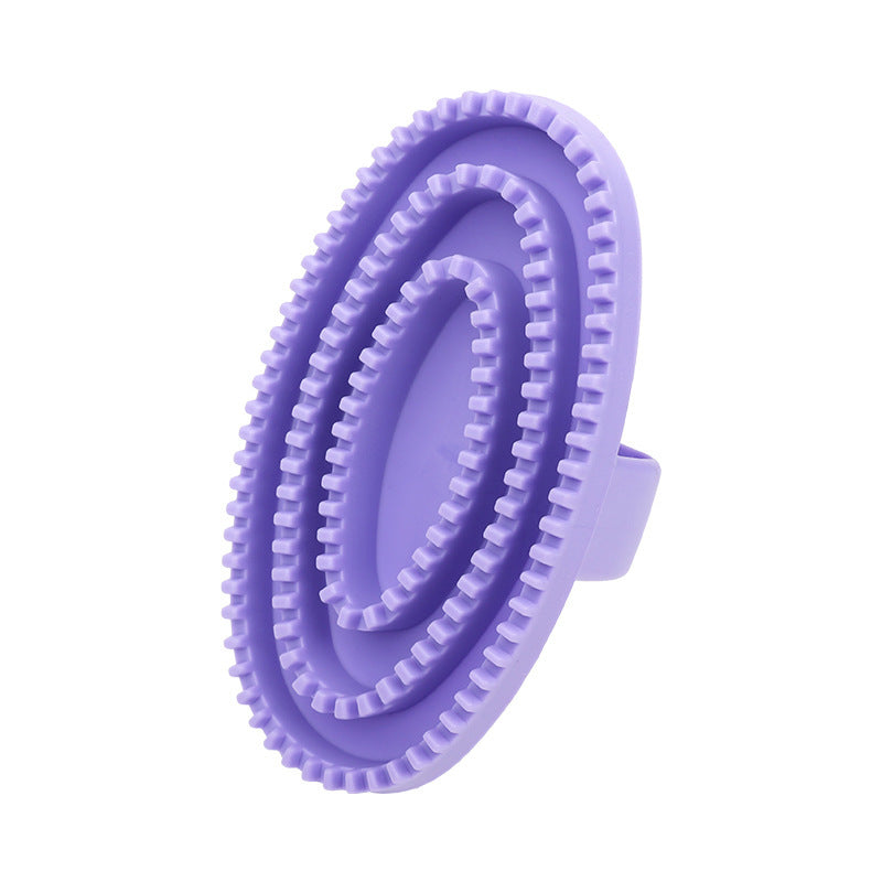 HKM-1739581 Pet Bathing Massage Brush - Personalized TPR Brush for Dogs in Purple, Blue, and Gray