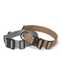 HKM-1739709 Tactical Dog Collar for Outdoor Use - Adjustable 32-56CM for 30-80 Pound Dogs - Various Colors Available