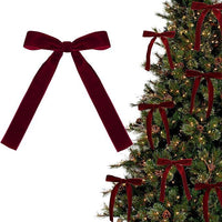 HKM-173971 Elegant Velvet Christmas Tree Pendant Door Hanging Decoration with Red and Wine Red Options